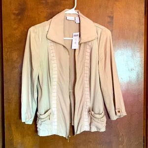 ⭐️ BRAND NEW ⭐️ Chico’s Zenergy Woven Collection Nina Jacket Bursa Beige